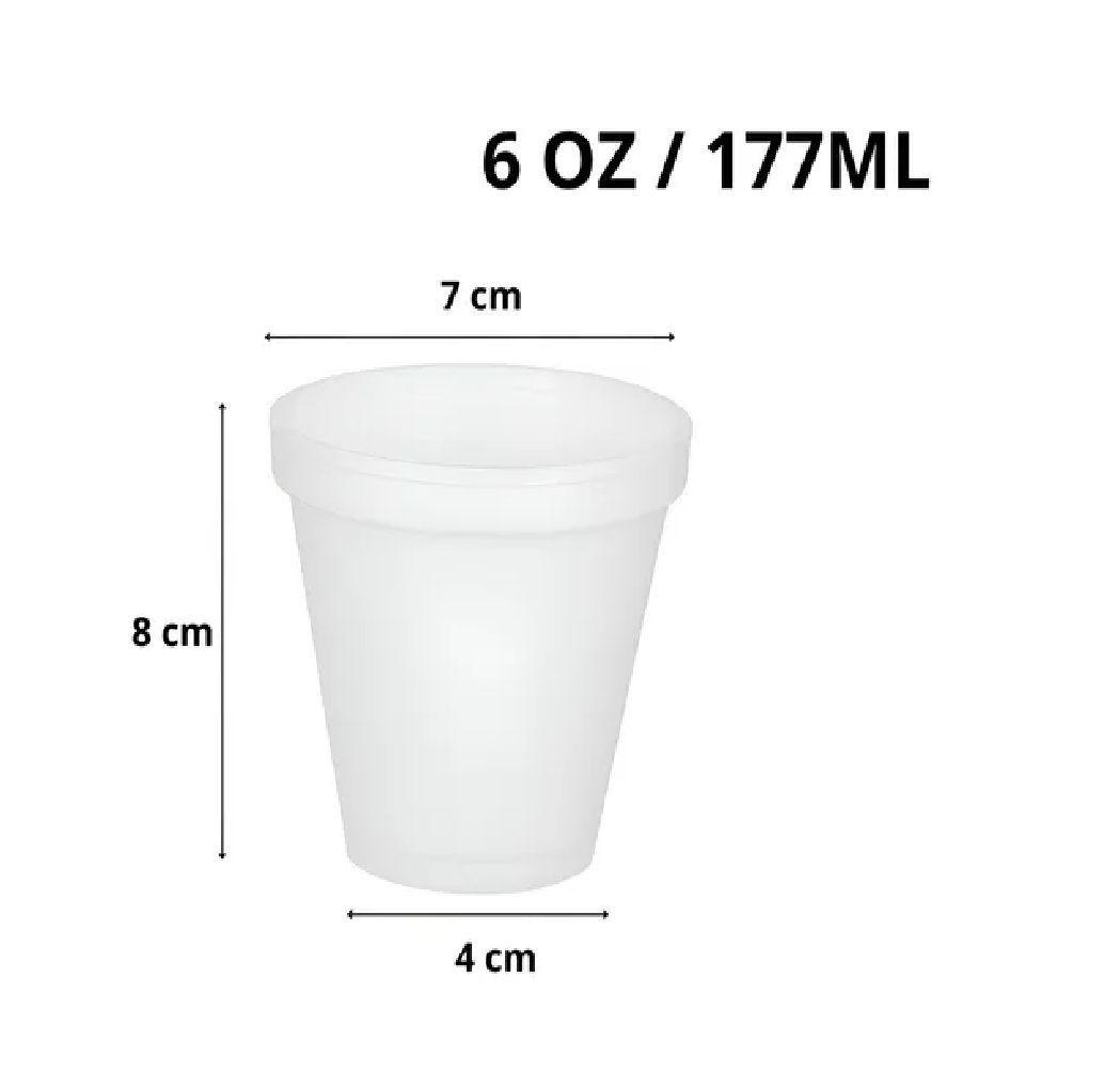 X100 Vasos Desechables Vasos Plumavit Termico Vaso 6oz/177ml-2