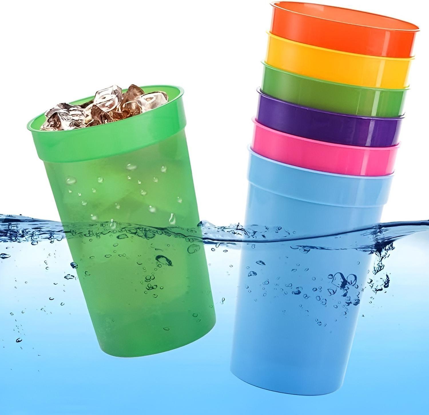 12 Vasos Plasticos Vasos Reutilizables Plasticos Vasos 450ml Multicolor-1