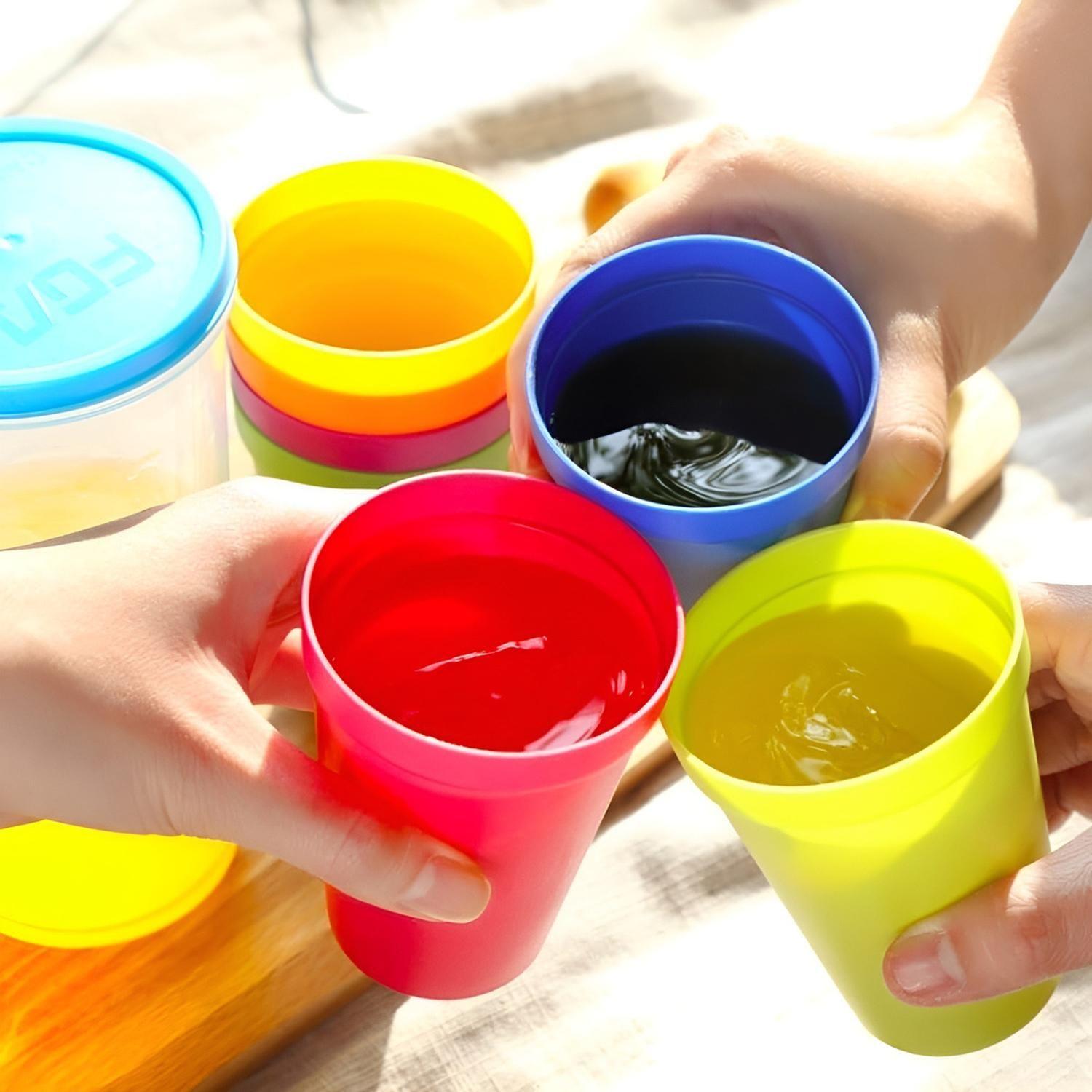 12 Vasos Plasticos Vasos Reutilizables Plasticos Vasos 450ml Multicolor-4