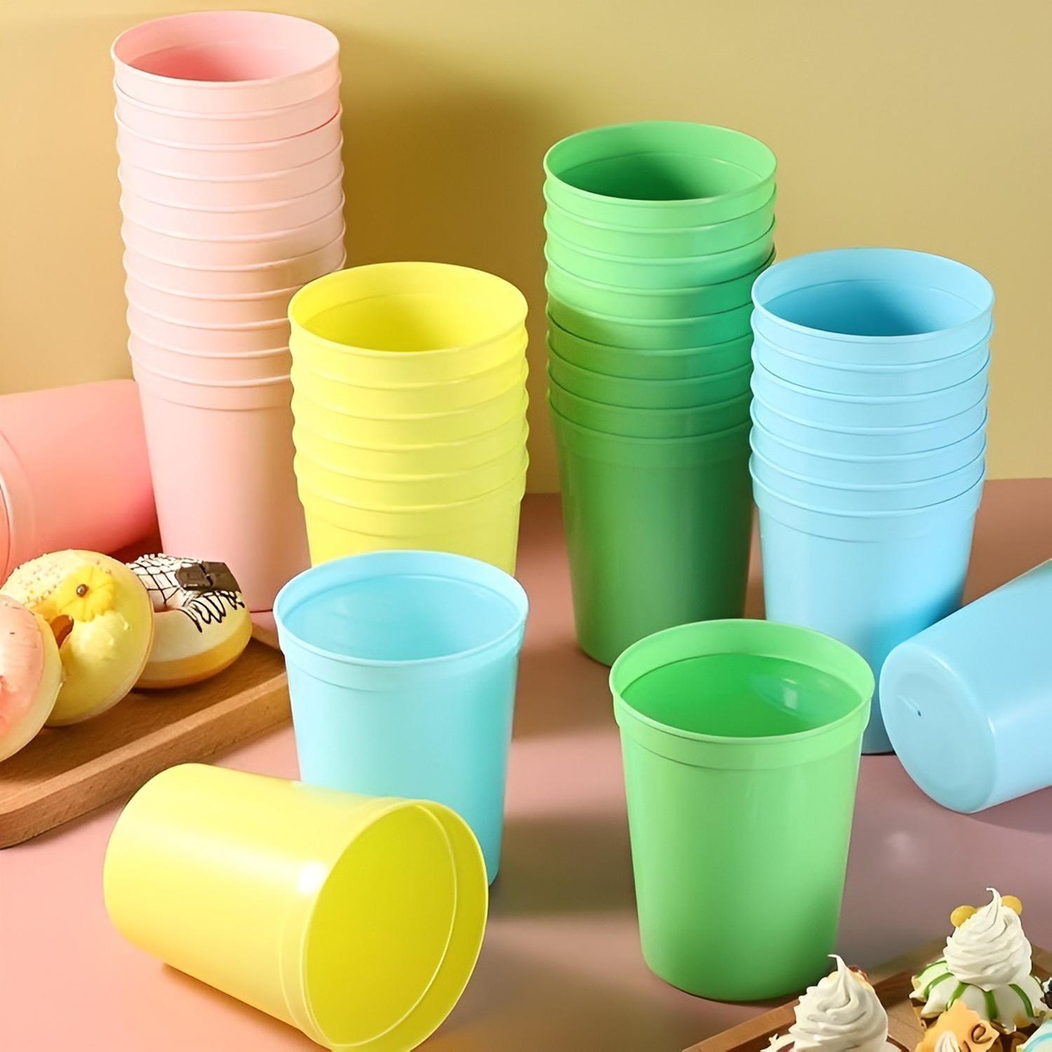 12 Vasos Plasticos Vasos Reutilizables Plasticos Vasos 450ml Multicolor-6