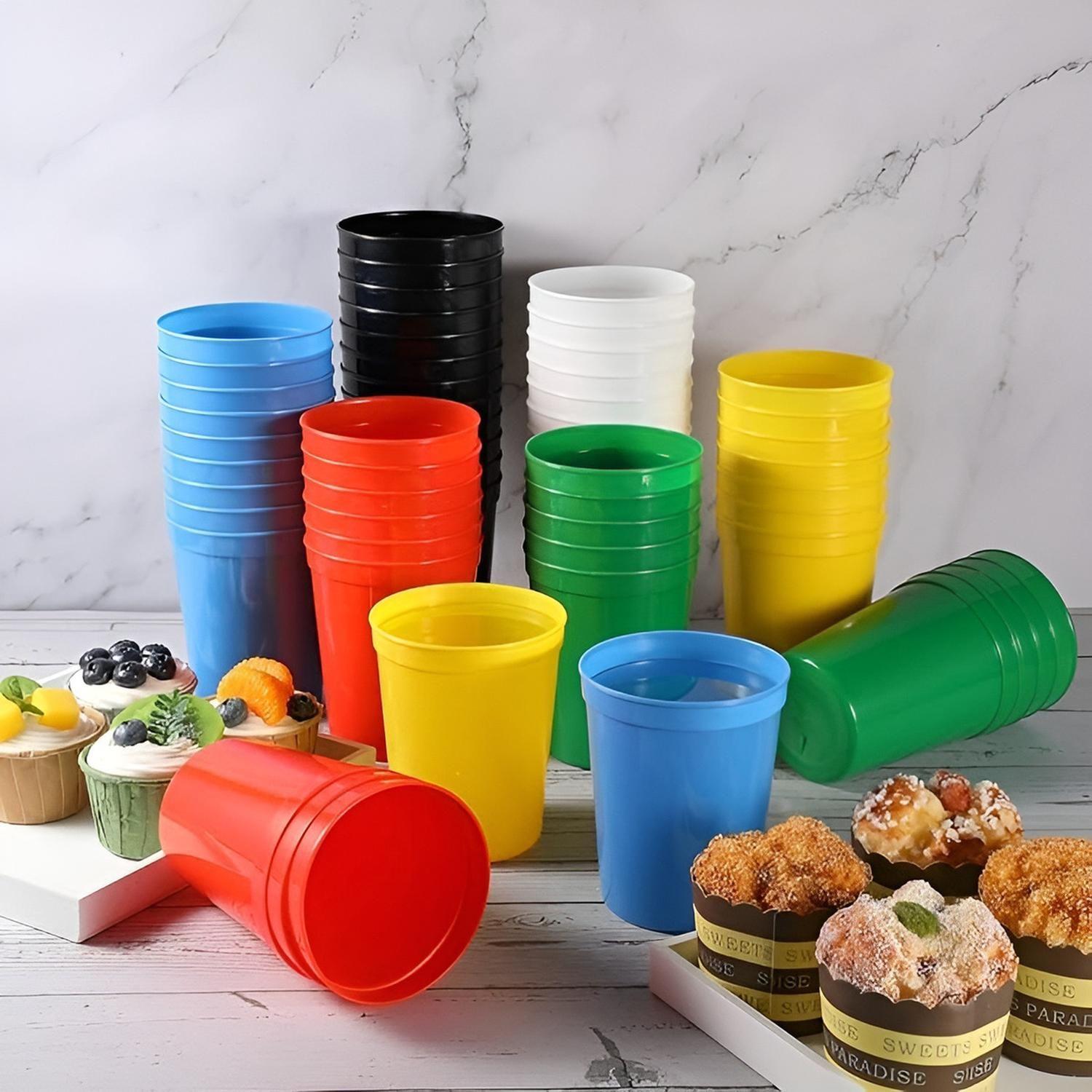 12 Vasos Plasticos Vasos Reutilizables Plasticos Vasos 450ml Multicolor-8