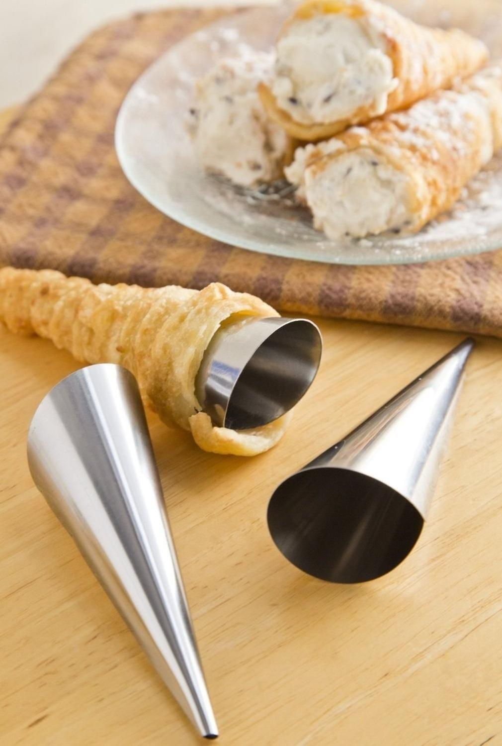 Pack X24 Cono Molde Para Cannoli Cachito Croissant Pan Danes Gris-3