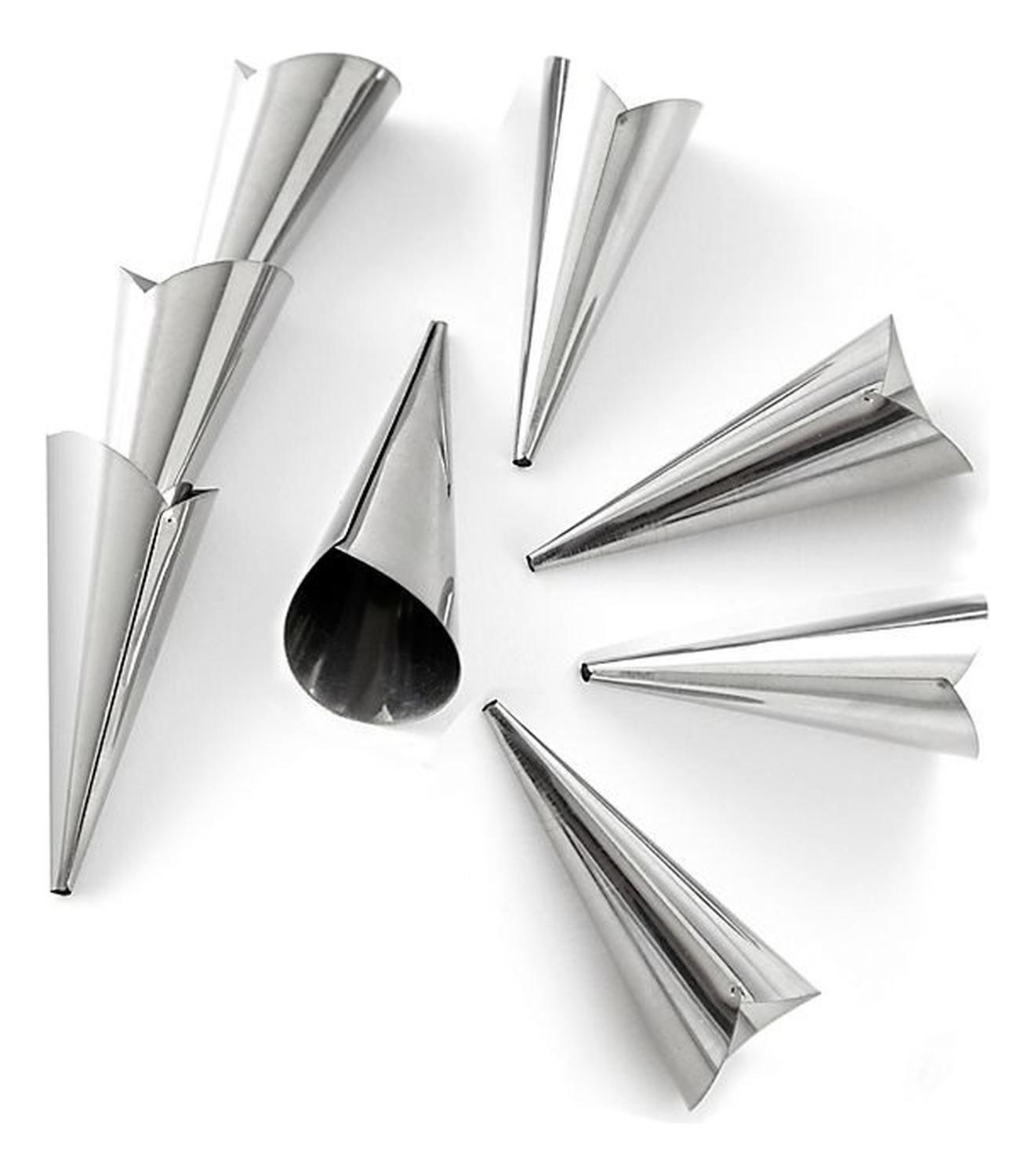 Pack X24 Cono Molde Para Cannoli Cachito Croissant Pan Danes Gris-6