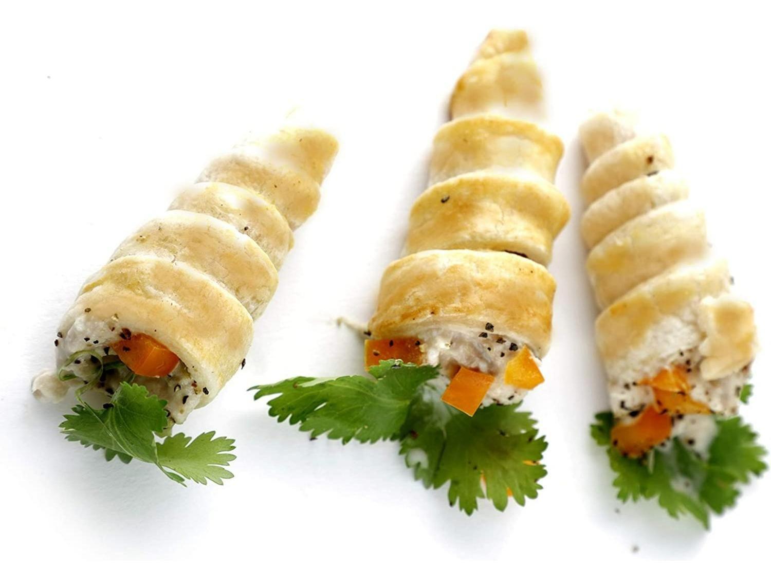 Pack X24 Cono Molde Para Cannoli Cachito Croissant Pan Danes Gris-7