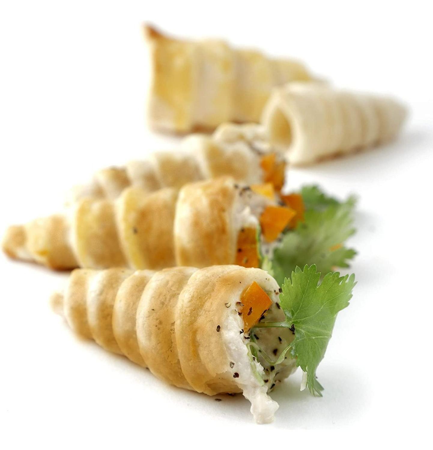 Pack X24 Cono Molde Para Cannoli Cachito Croissant Pan Danes Gris-8