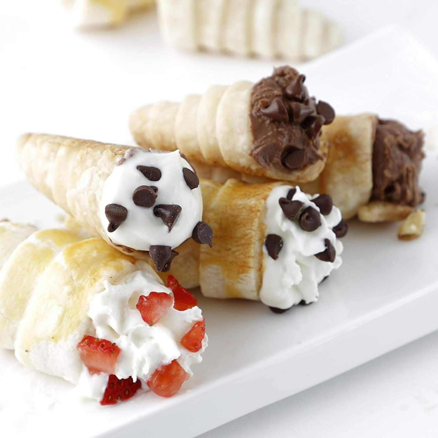 Pack X24 Cono Molde Para Cannoli Cachito Croissant Pan Danes Gris-9