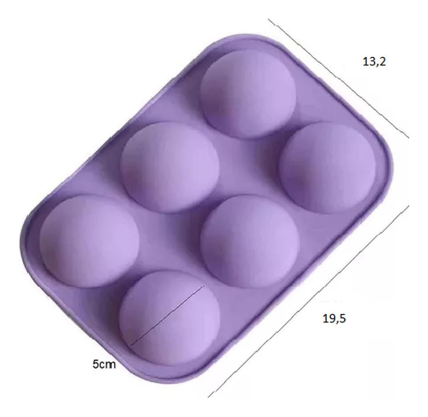 Moldes Silicona 6 Cavidades Semiesfera Repostería Pastelería Cl Violeta-3