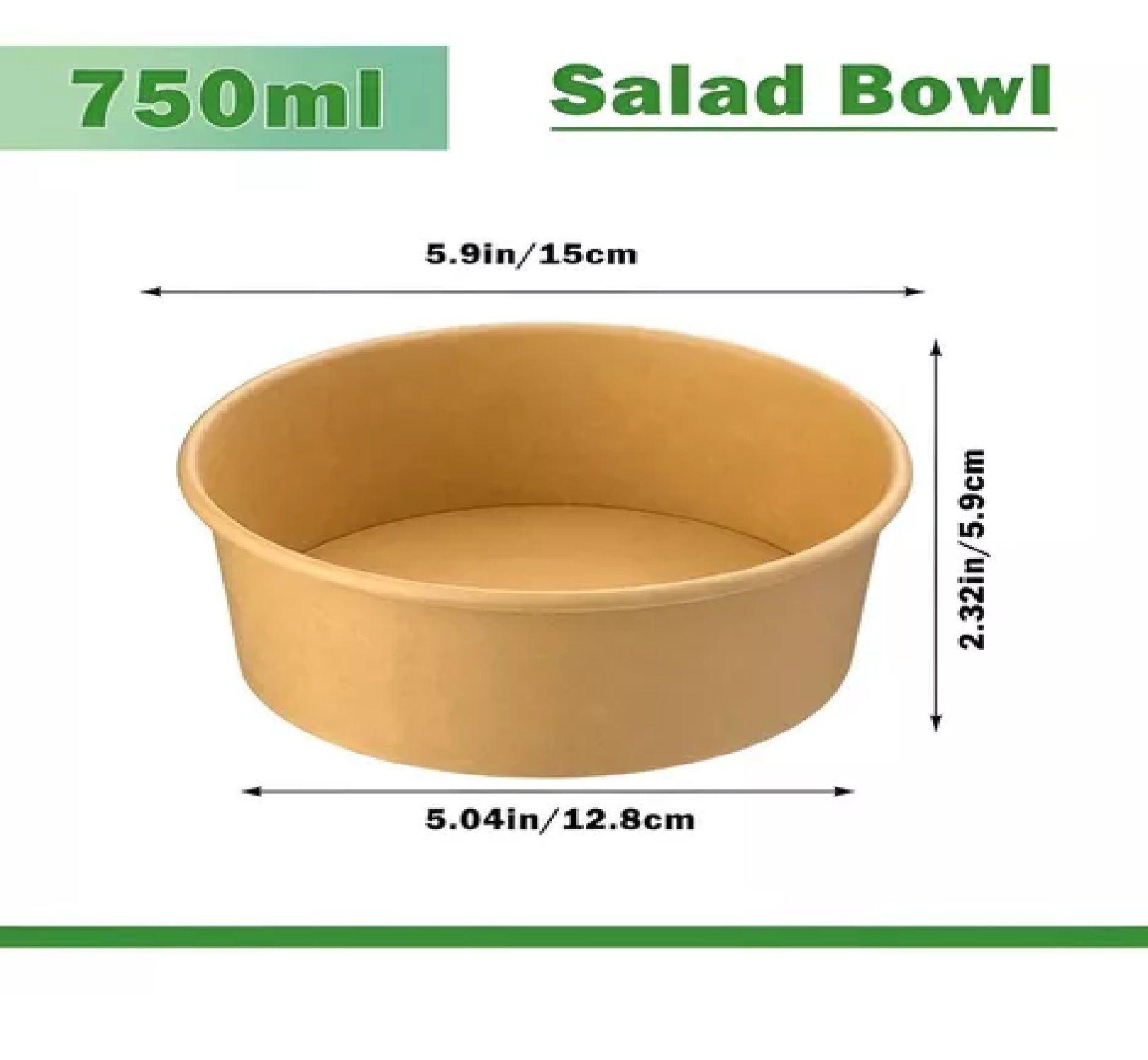 50 Bowls Plastico Bowl Con Tapa Envases Bowl Kraft 750 Cc-2