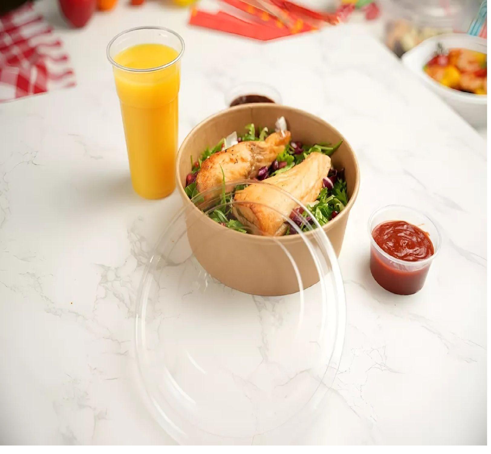 50 Bowls Plastico Bowl Con Tapa Envases Bowl Kraft 750 Cc-5