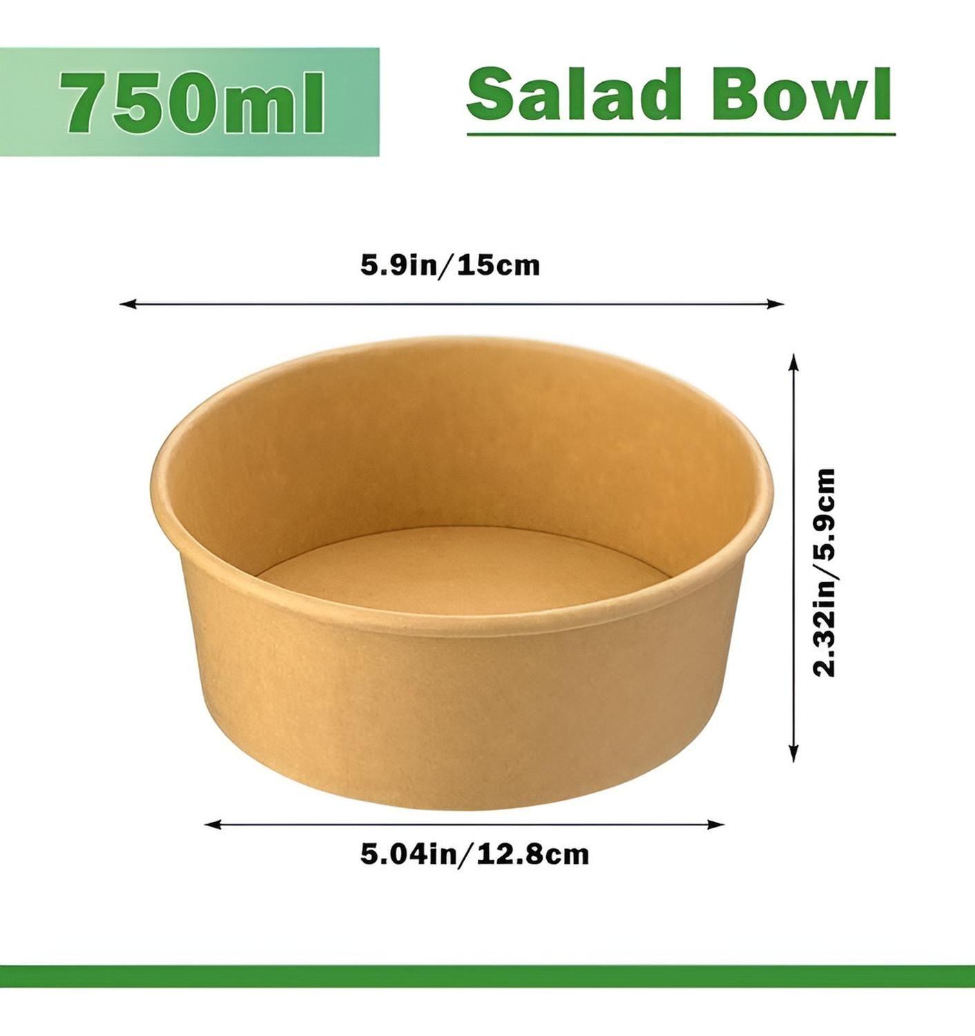 Bowls Plastico Bowl Con Tapa Envases Bowl Kraft 750 Cc-2