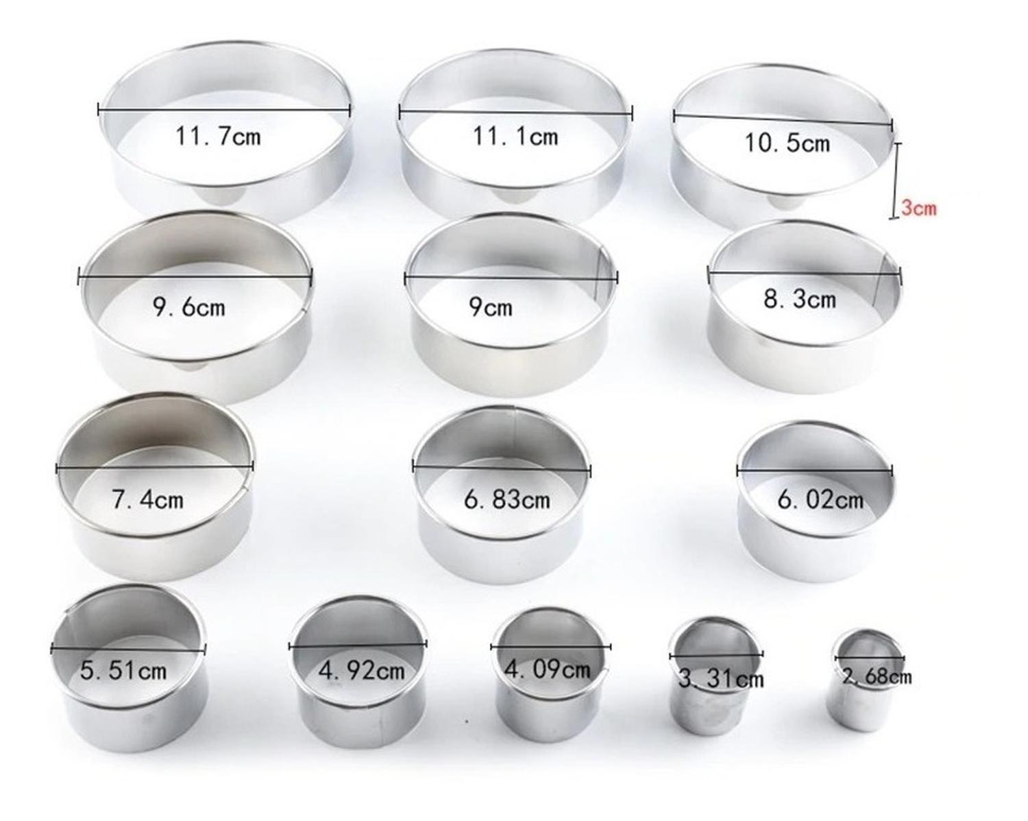 14 Moldes Galletas Circulo Molde De Galleta Cortador Galleta Plateado-3