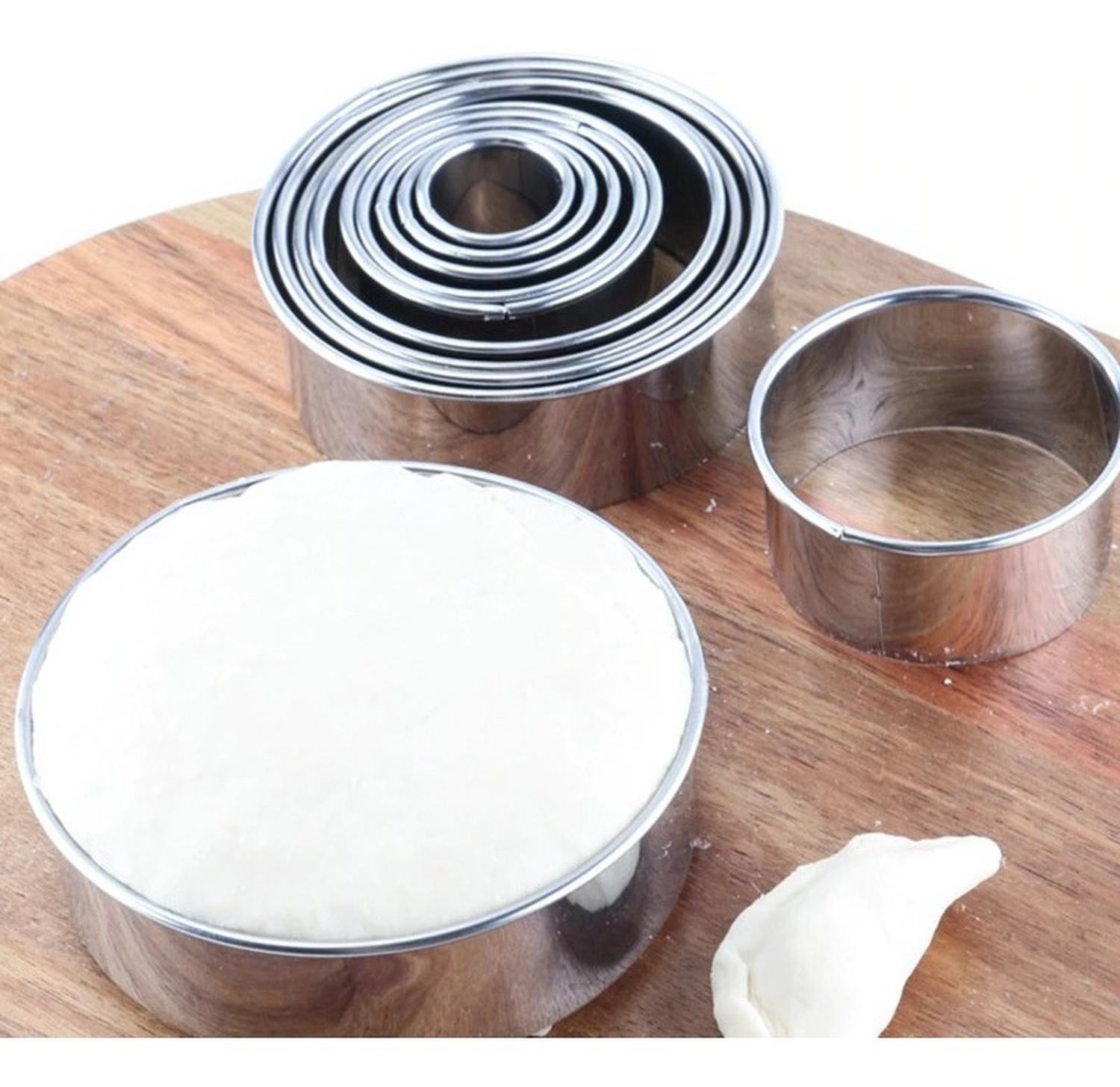 14 Moldes Galletas Circulo Molde De Galleta Cortador Galleta Plateado-6