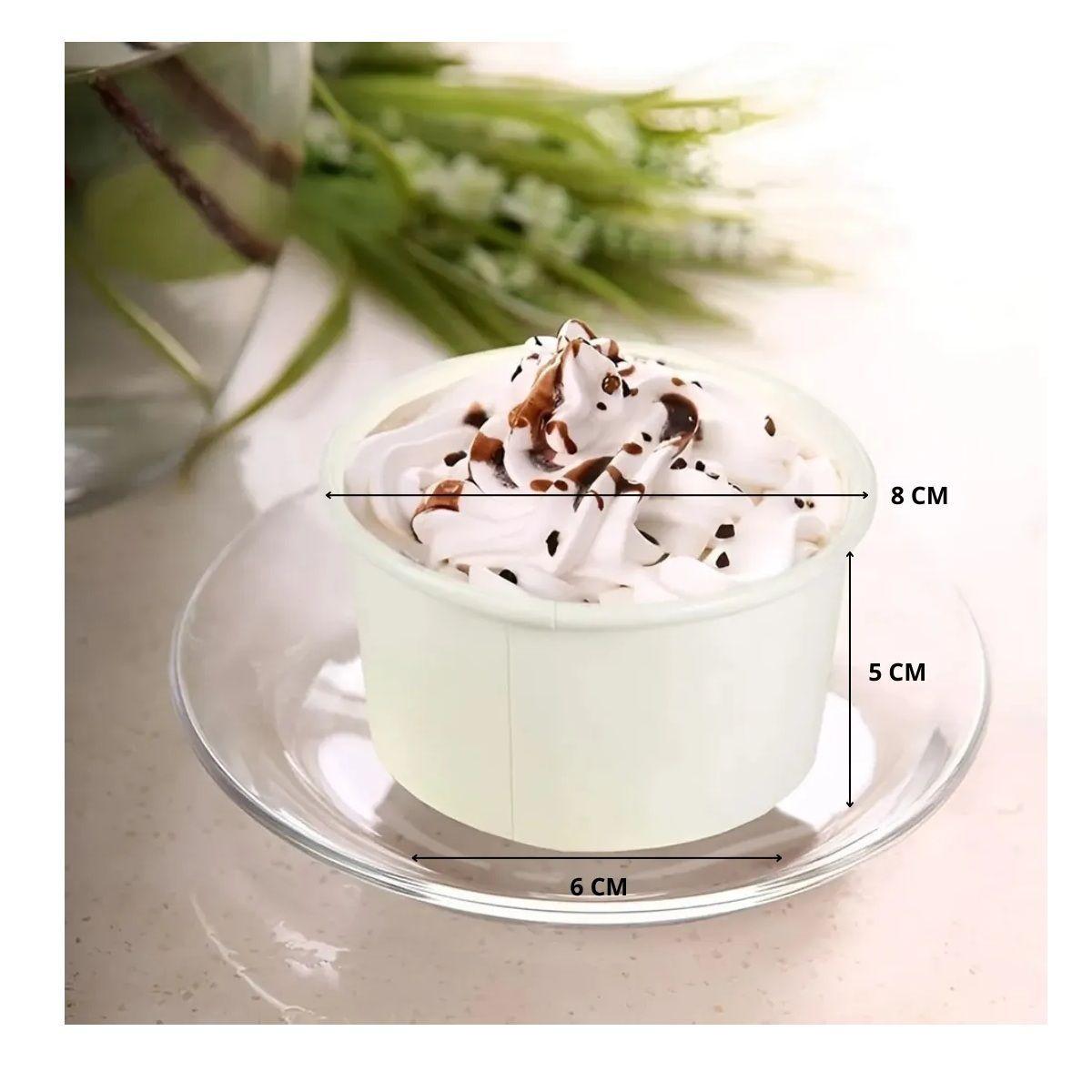 100 Vasos Polipapel Helado Vasos Pote Helado Desechables 4oz Blanco / Pote Helados 4oz-2