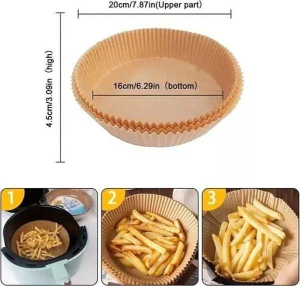 X3 Pack De 100 Forros Desechables Antiadherente Freidora 100 Pcs Air Fryer-2