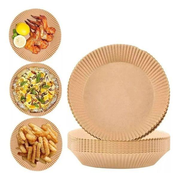 X3 Pack De 100 Forros Desechables Antiadherente Freidora 100 Pcs Air Fryer-3