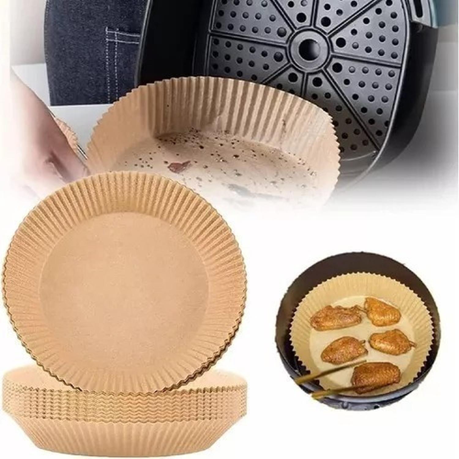 X3 Pack De 100 Forros Desechables Antiadherente Freidora 100 Pcs Air Fryer-3