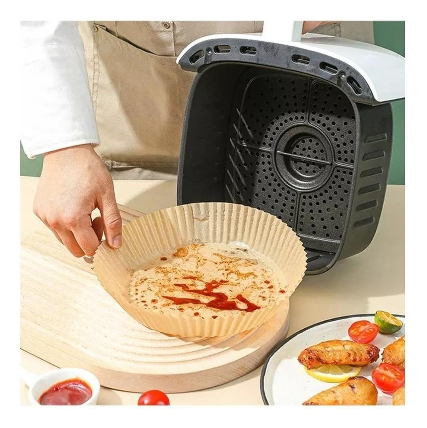 X3 Pack De 100 Forros Desechables Antiadherente Freidora 100 Pcs Air Fryer-8