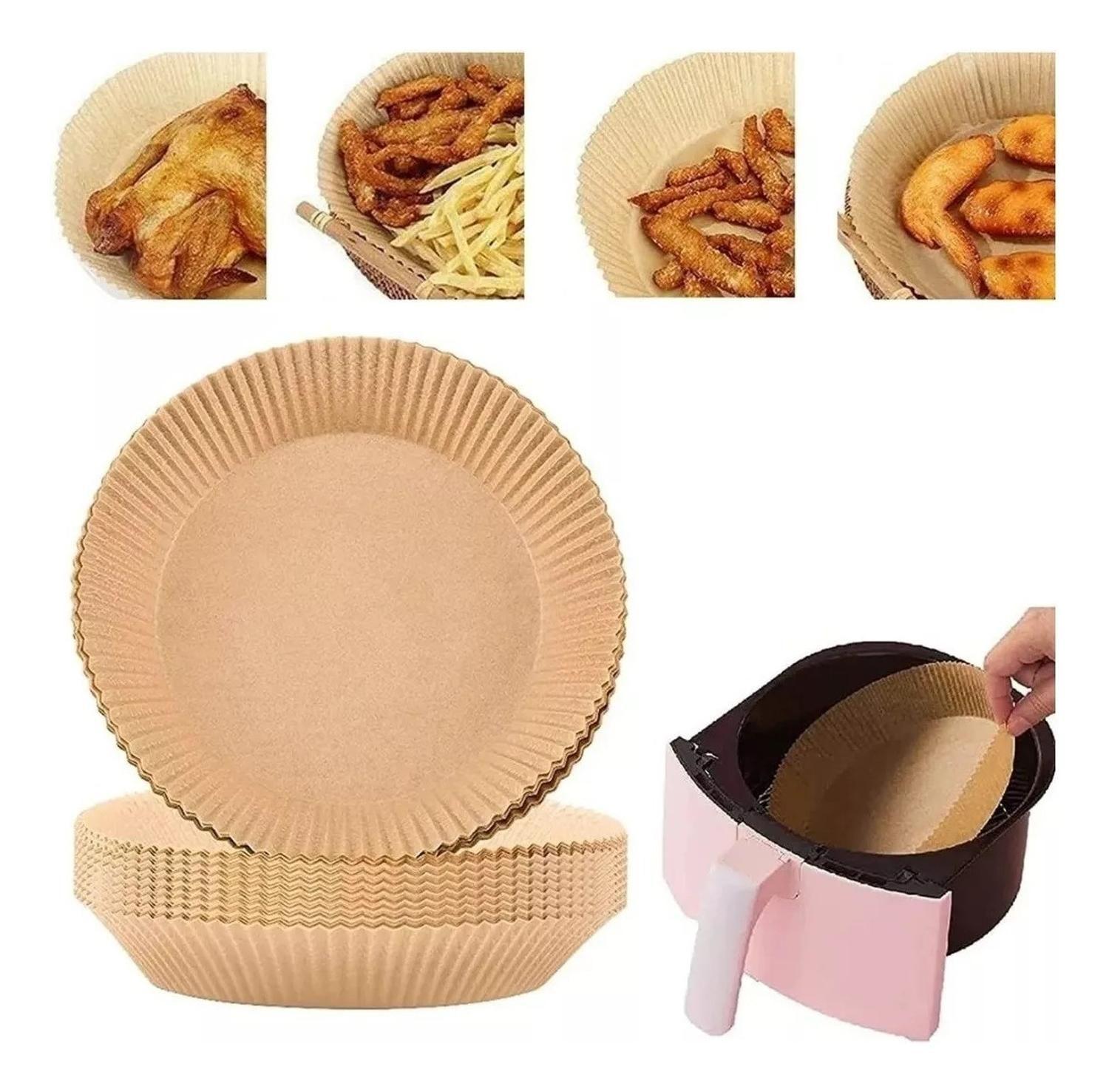X3 Pack De 100 Forros Desechables Antiadherente Freidora 100 Pcs Air Fryer-9