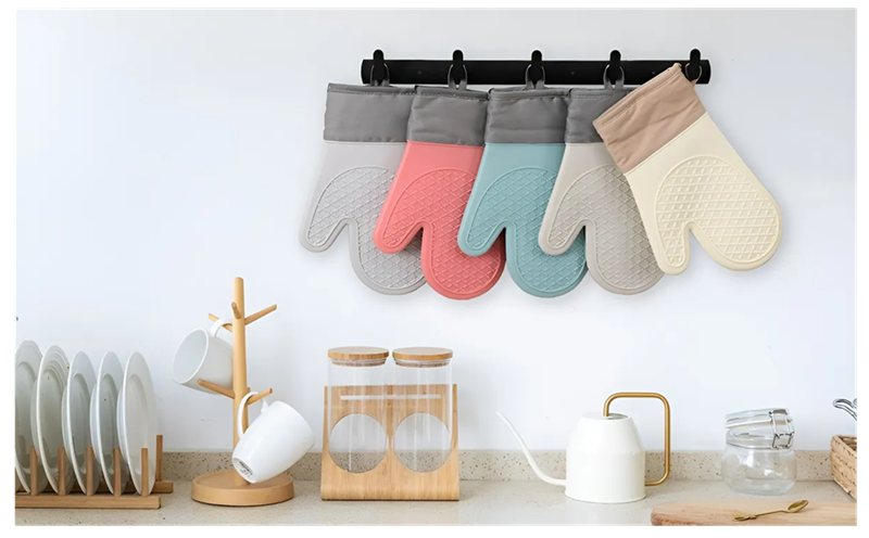 Pack X2 Guantes Silicona Para Horno Toma Olla Guante Cocina-3