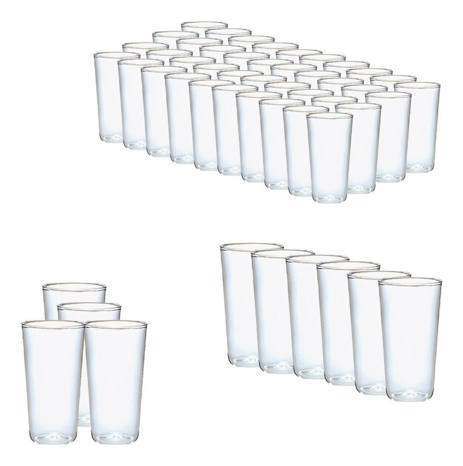 50 Set Vasos Desechables Vaso Plastico Vasos Acrilicos 300ml 50 Transparente 300ml-0