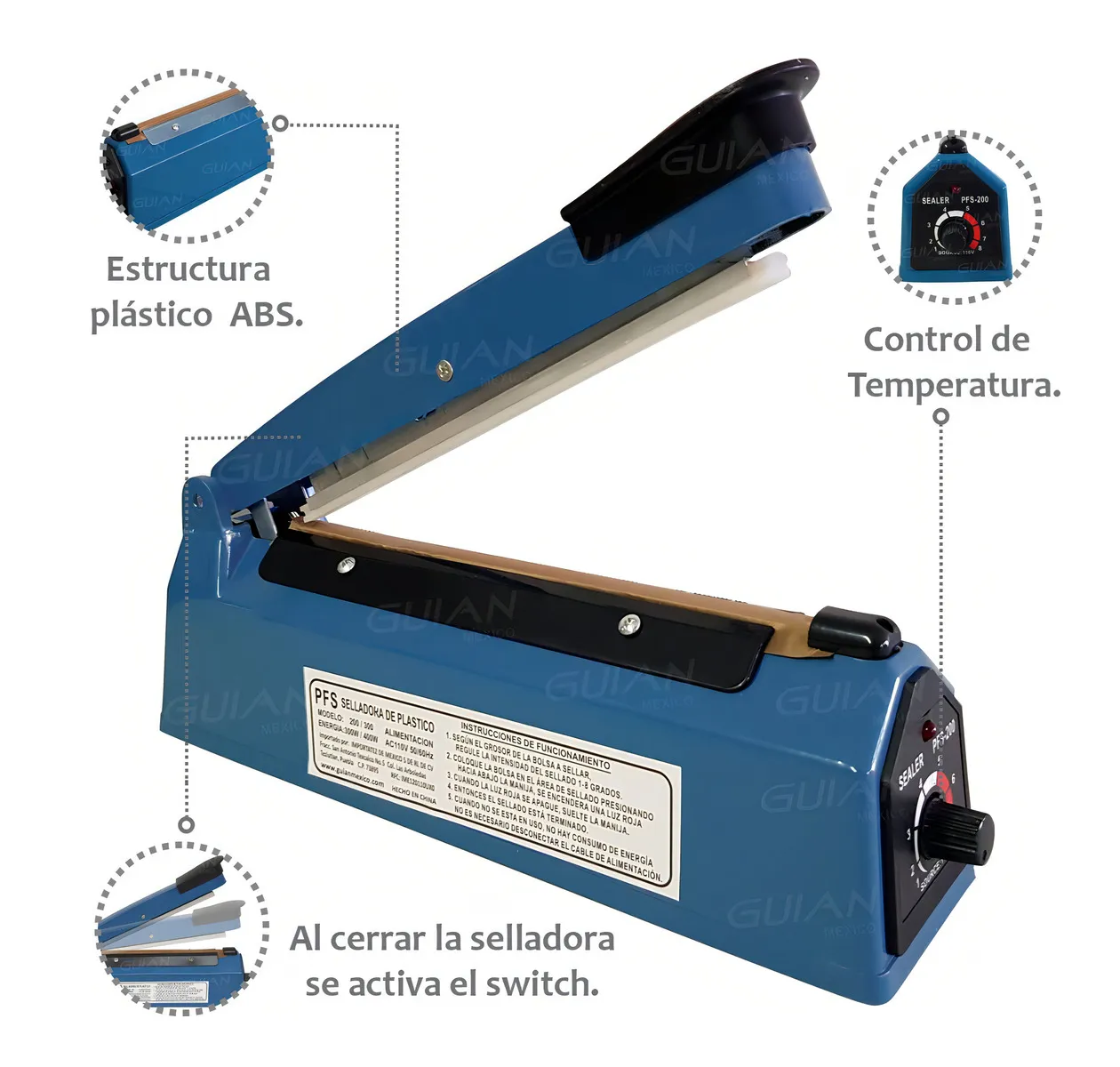 Maquina Selladora Termica Para Bolsas De 20 Cm Guian-5