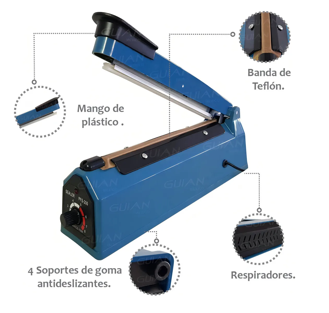 Maquina Selladora Termica Para Bolsas De 20 Cm Guian-6