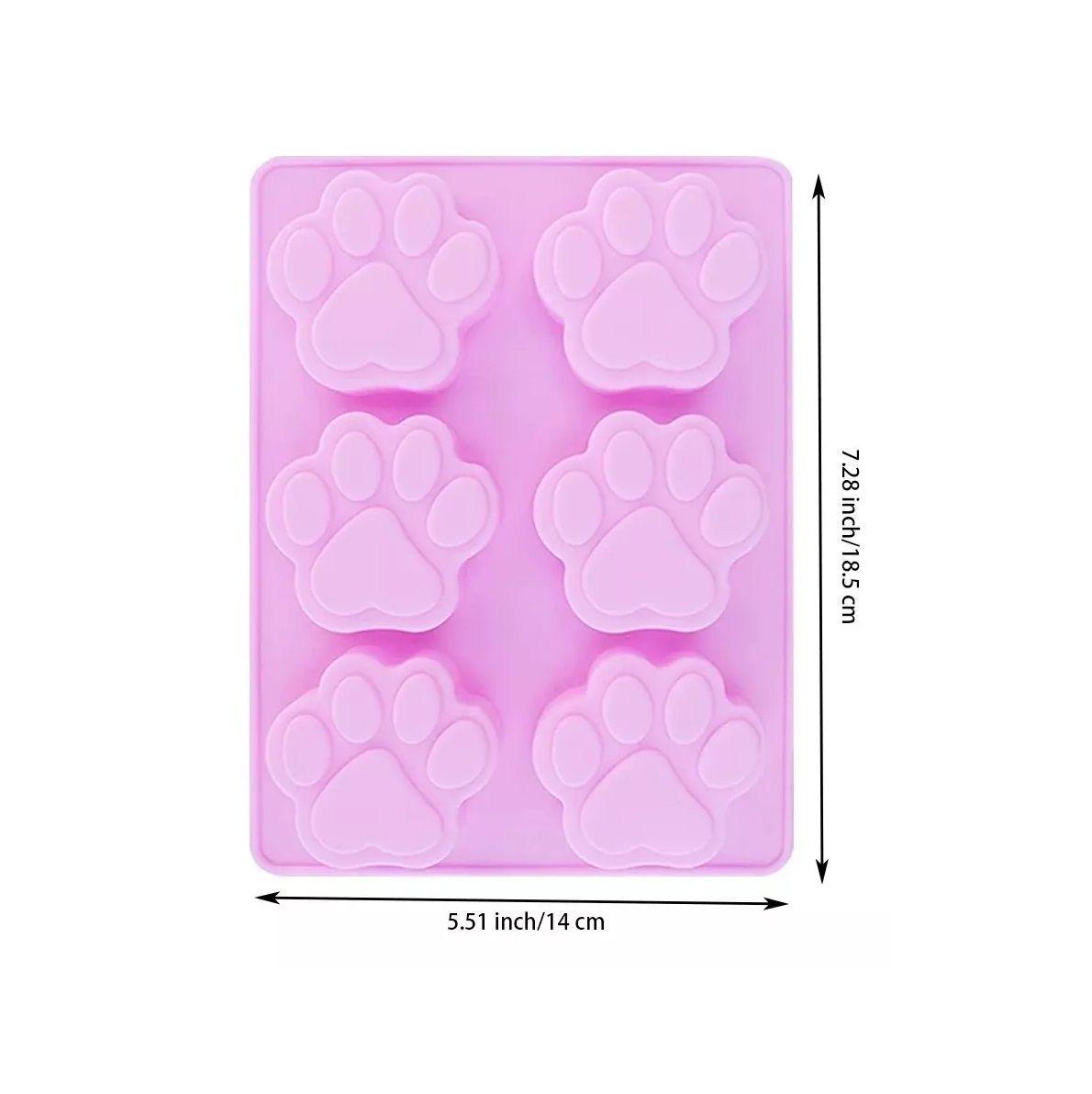 3 Molde Silicona Huella Moldes De Silicona Mascota Pata 6cav-2
