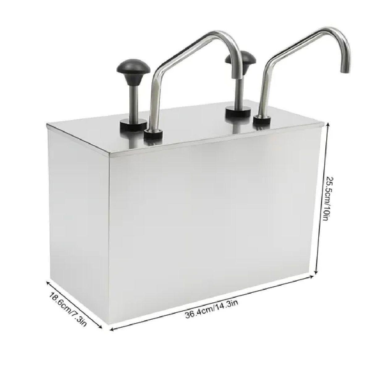 Dispensador De Salsa Comercial Dispensador Salsa Doble 4l Dosificador Acero Inoxidable Condimentos-2