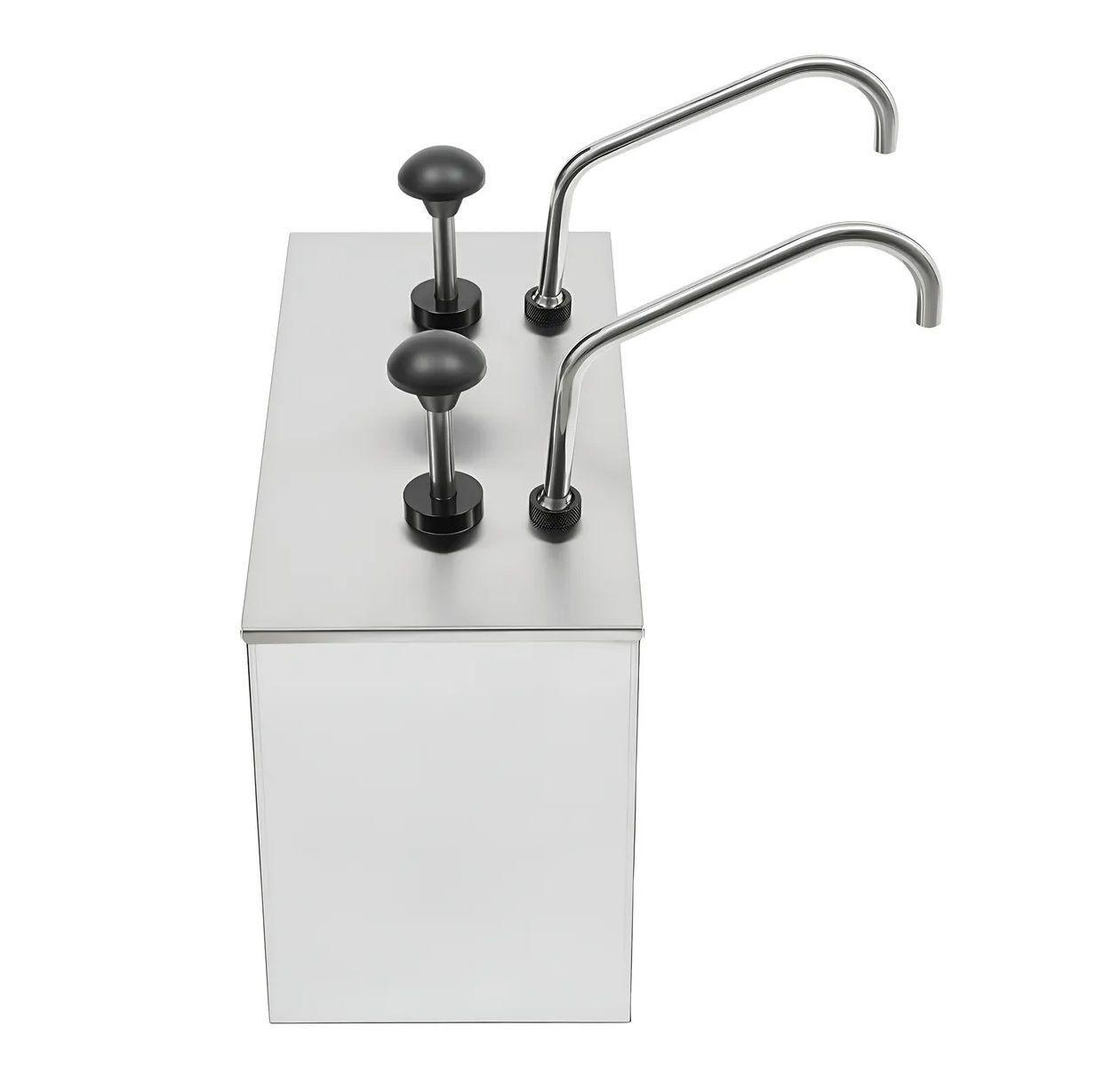 Dispensador De Salsa Comercial Dispensador Salsa Doble 4l Dosificador Acero Inoxidable Condimentos-4