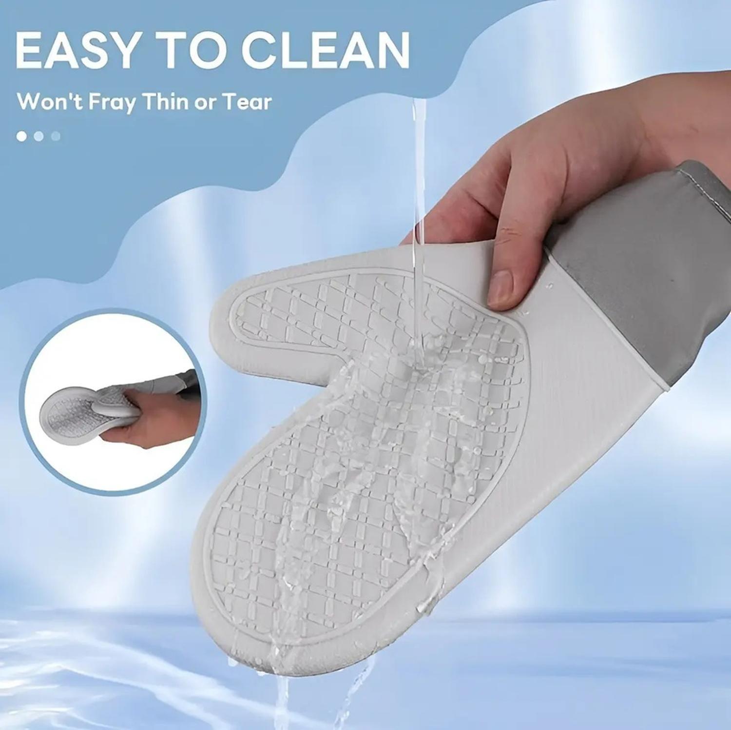 X2 Guante Silicona Para Horno Toma Olla Guantes Cocina 27 Cm Protector De Silicona Agarradera-0