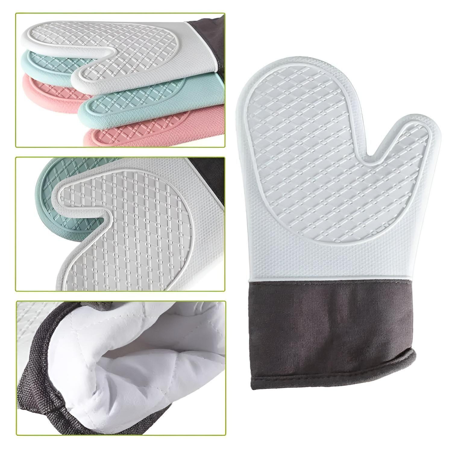 X2 Guante Silicona Para Horno Toma Olla Guantes Cocina 27 Cm Protector De Silicona Agarradera-2