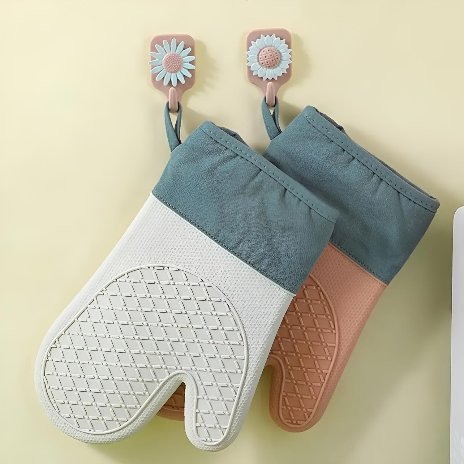 X2 Guante Silicona Para Horno Toma Olla Guantes Cocina 27 Cm Protector De Silicona Agarradera-7