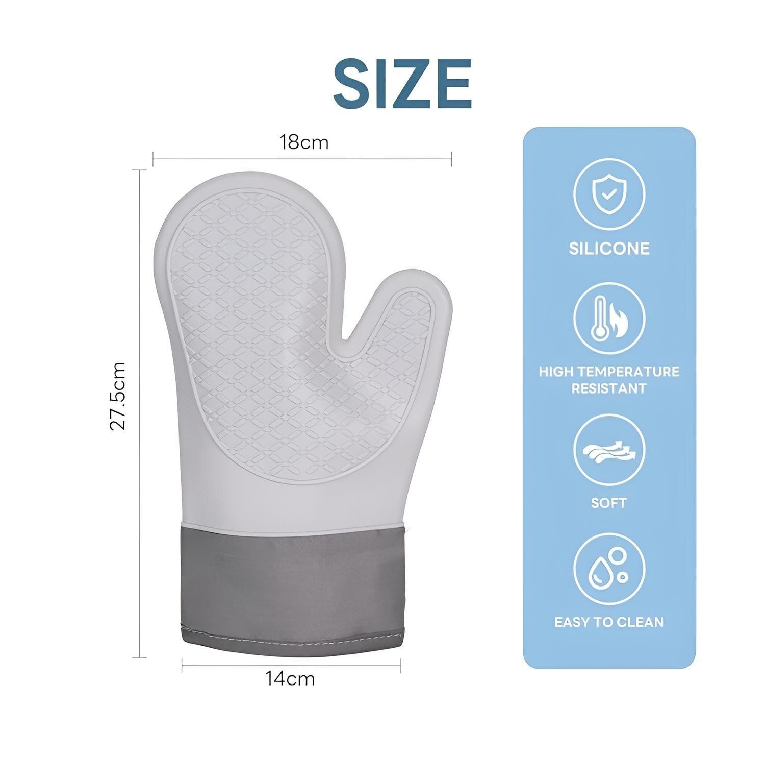 X2 Guante Silicona Para Horno Toma Olla Guantes Cocina 27 Cm Protector De Silicona Agarradera-9