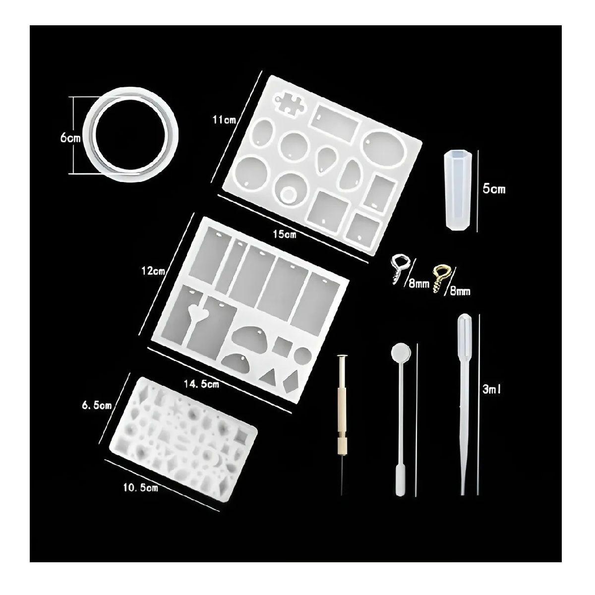 Kit Resina Moldes De Resina Epoxica Artesanias Aros 85pcs-2