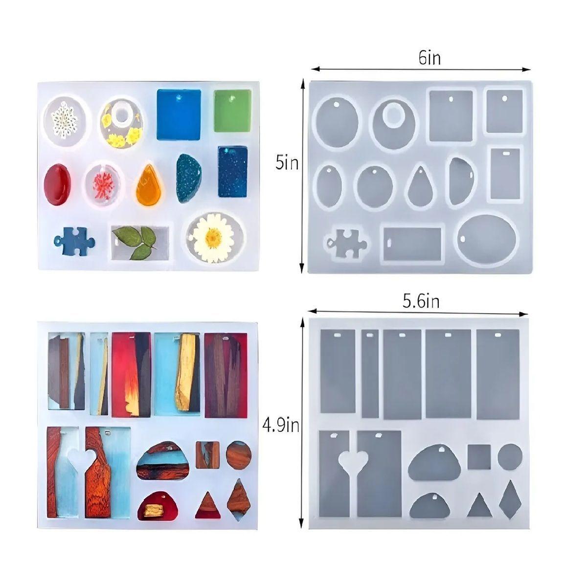 Kit Resina Moldes De Resina Epoxica Artesanias Aros 85pcs-6