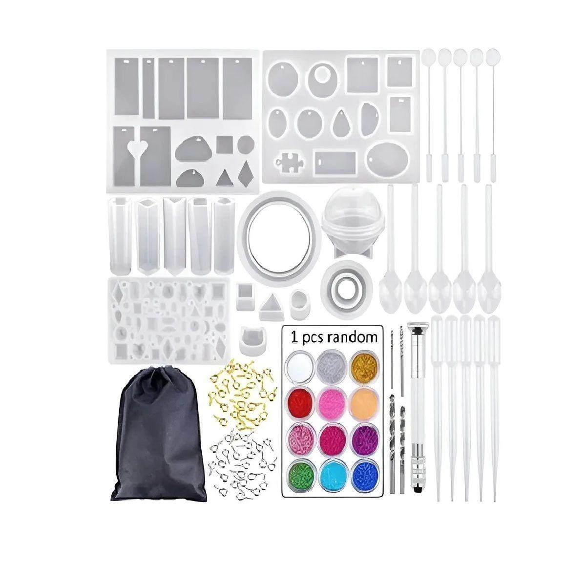 Kit Resina Moldes De Resina Epoxica Artesanias Aros 85pcs-0