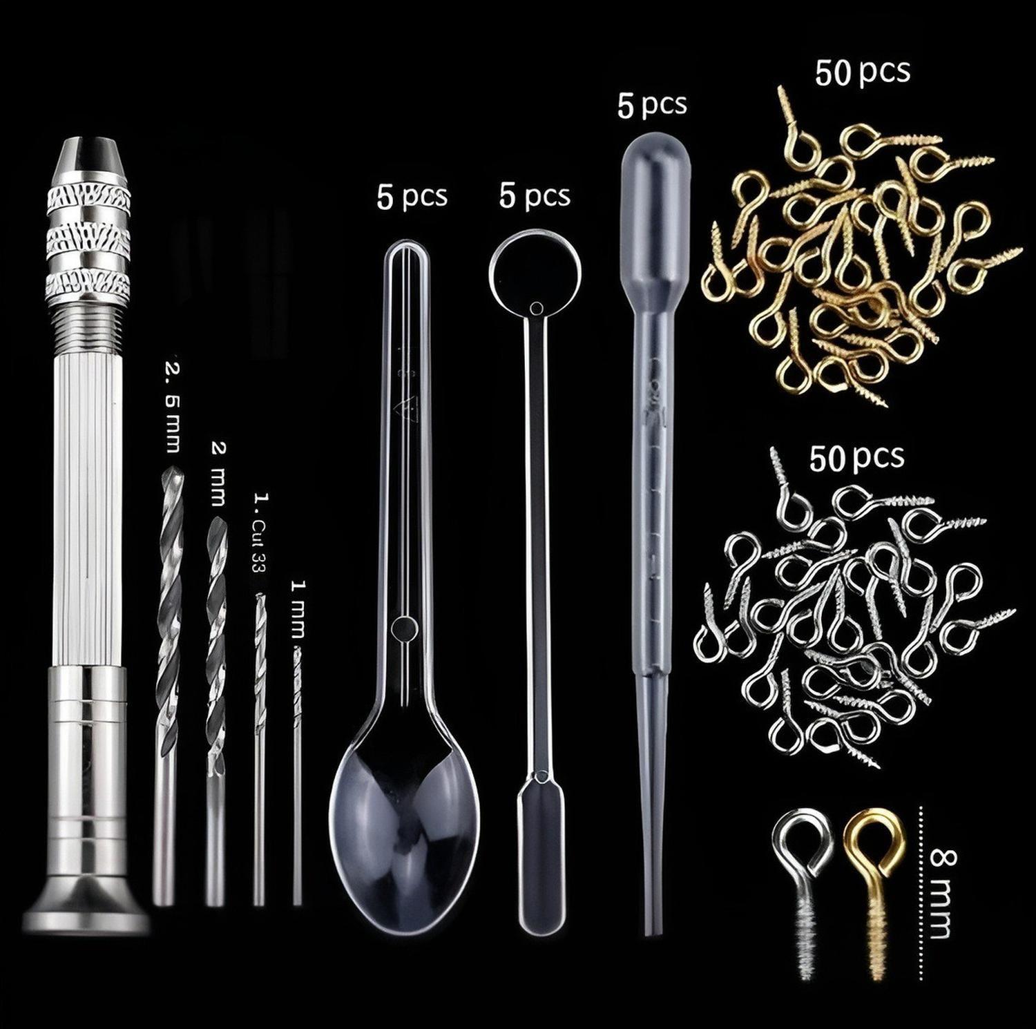 Kit Resina Moldes De Resina Epoxica Artesanias Aros 85pcs-6