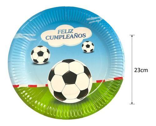 Pack 10 Platos Desechables Decoración Cumpleaños Futbol 23cm 2607-1
