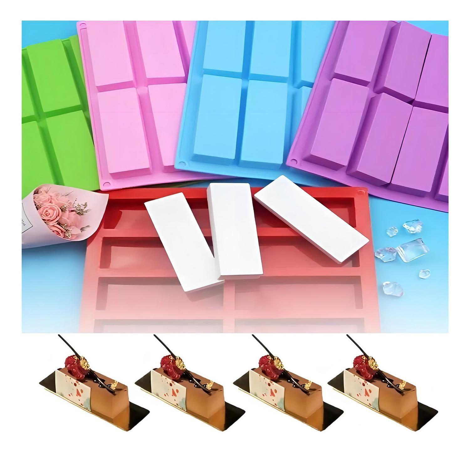 4 Moldes De Chocolate Molde Silicona Moldes Barra 8cav Moldes Para Chocolate 8 Barra Cereal Moldes D-3