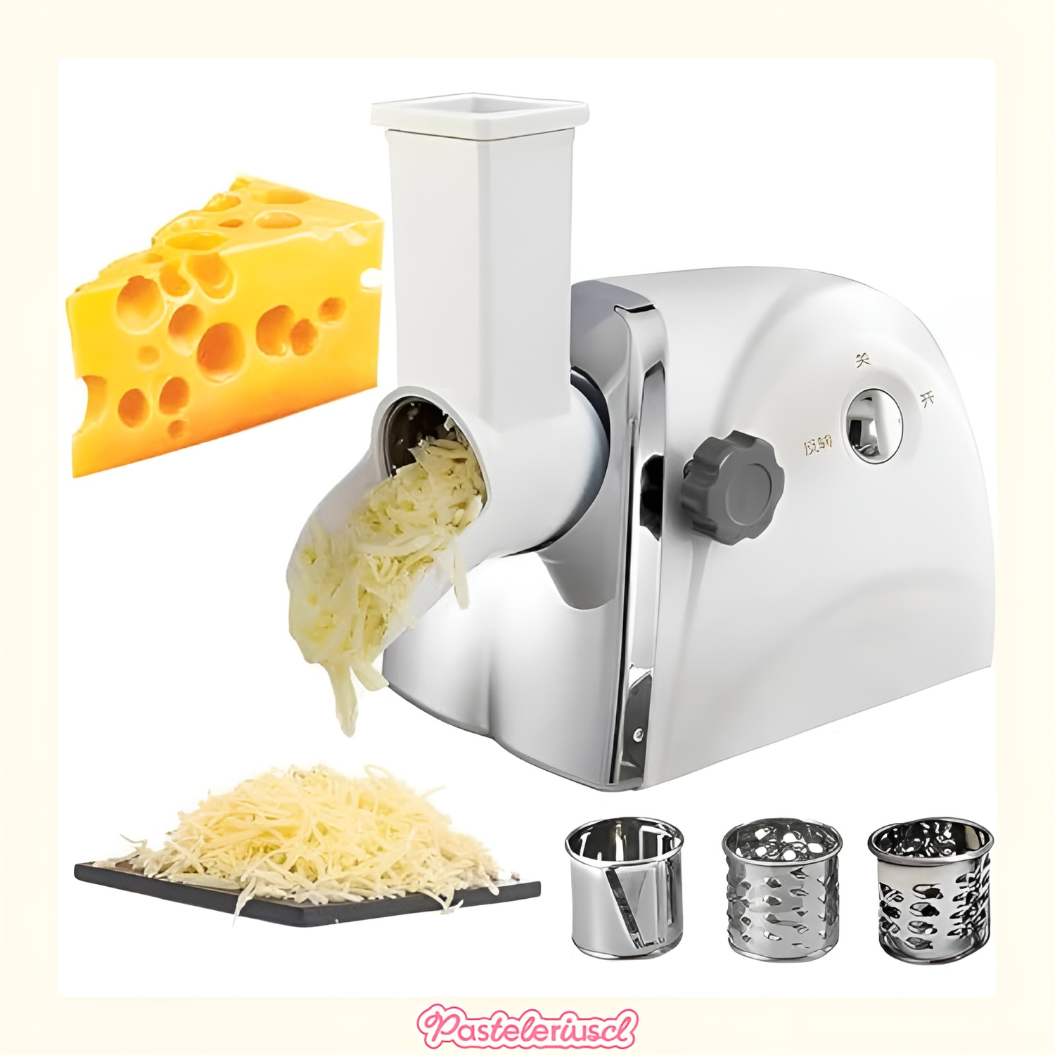 rallador queso giratorio rallador eléctrico para frutas y verduras 300W rallador queso electrico-9