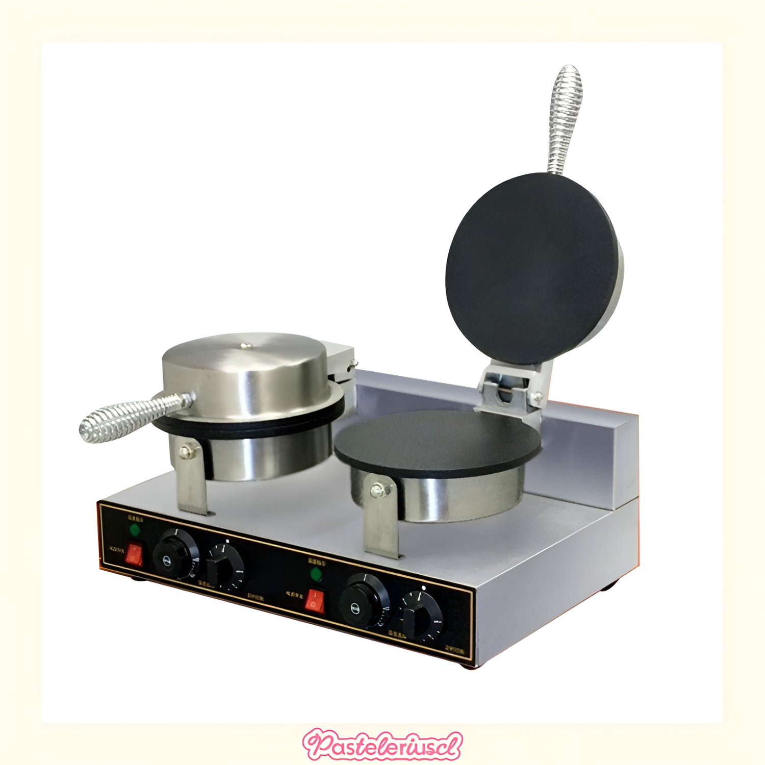 Máquina de cono de helado doble waffles cuchuflís 2.4W wafleras de rollo cuchuflís-9