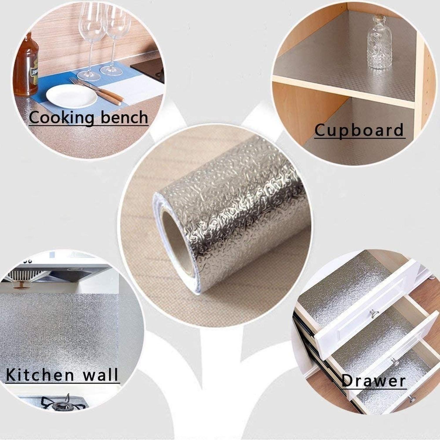 Papel Aluminio Autoadhesivo Papel Mural Cocina Laminas 3mts-5