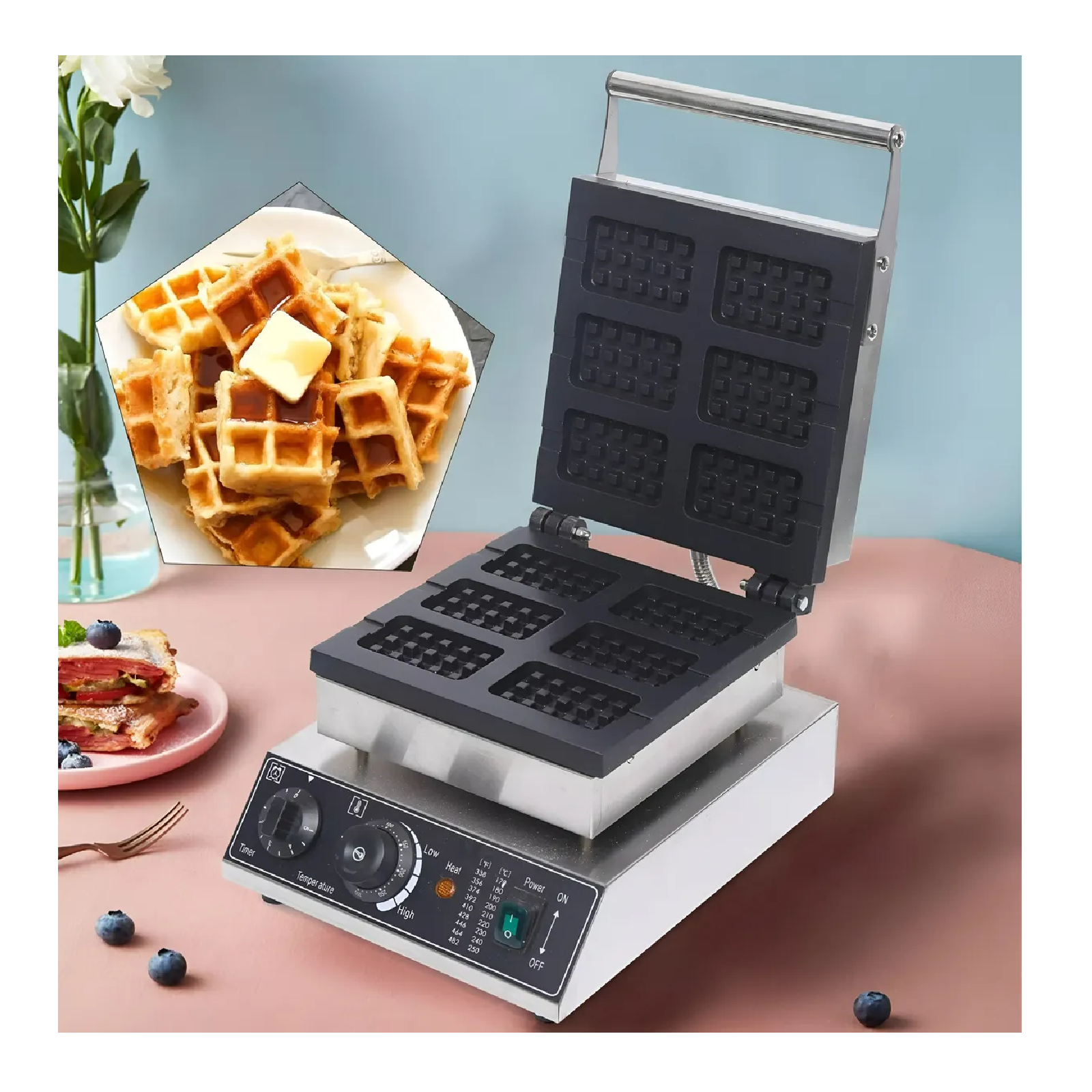 Wafflera Maquina Para Waffles Waflera Industrial Waffle 6cav-5