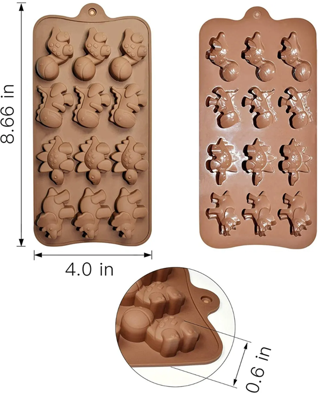 Pack X2 Moldes De Chocolate Dino Molde Chocolate Dinosaurio-2
