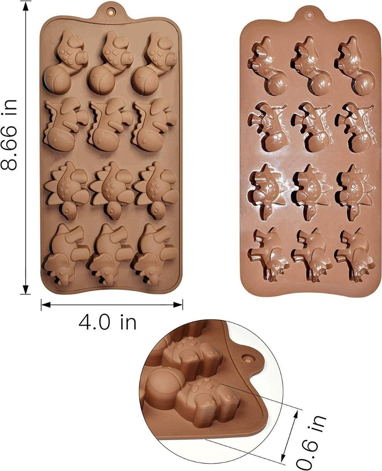 Pack X2 Moldes De Chocolate Dino Molde Chocolate Dinosaurio Marrón-1