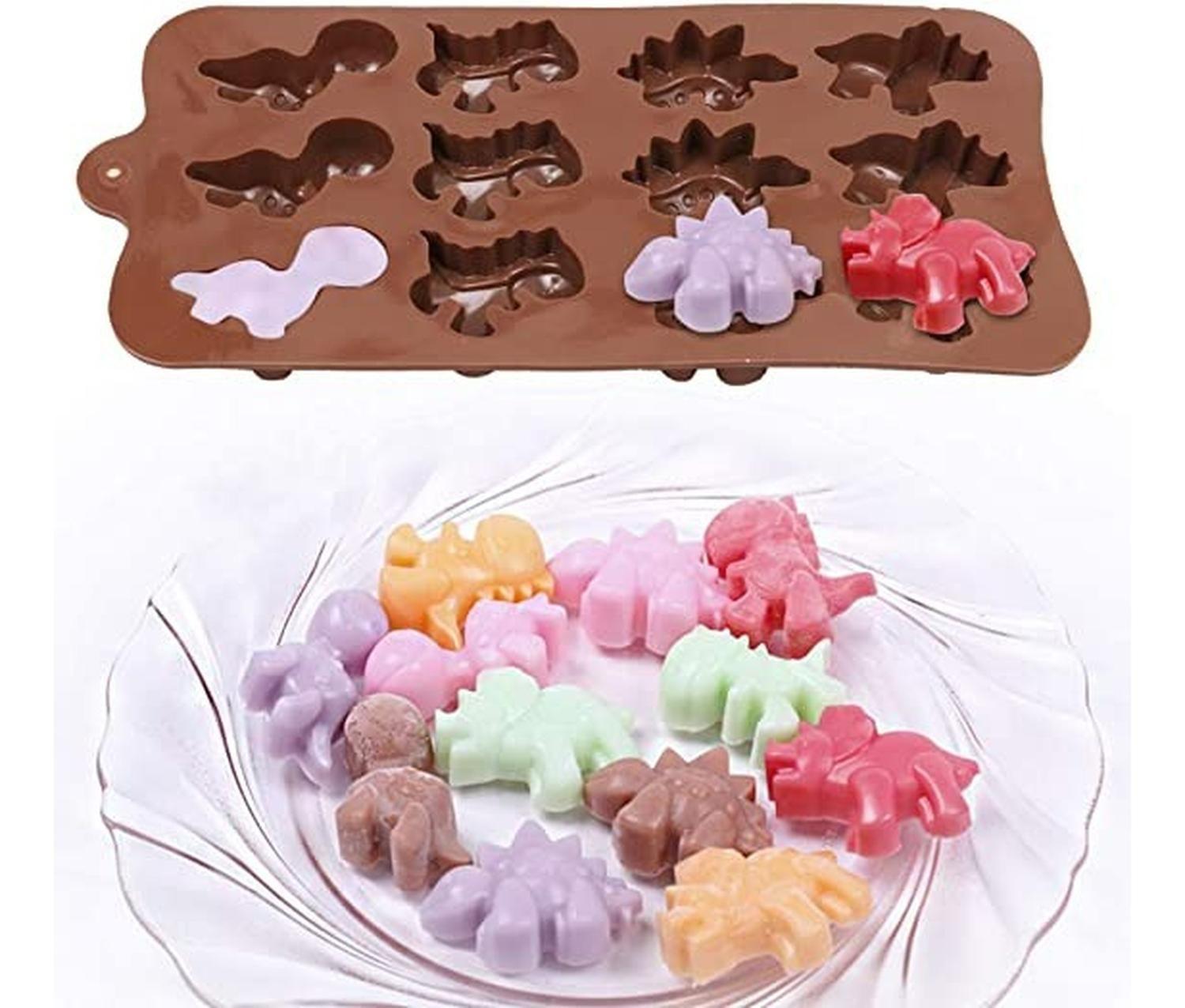 Pack X2 Moldes De Chocolate Dino Molde Chocolate Dinosaurio Marrón-2