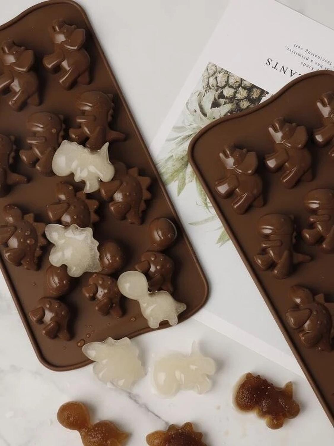 Pack X2 Moldes De Chocolate Dino Molde Chocolate Dinosaurio Marrón-3