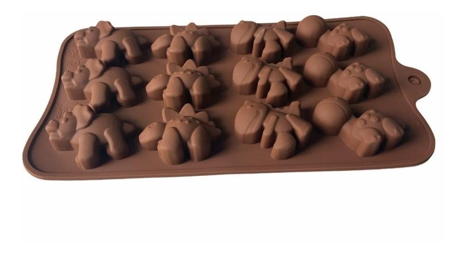 Pack X2 Moldes De Chocolate Dino Molde Chocolate Dinosaurio Marrón-5