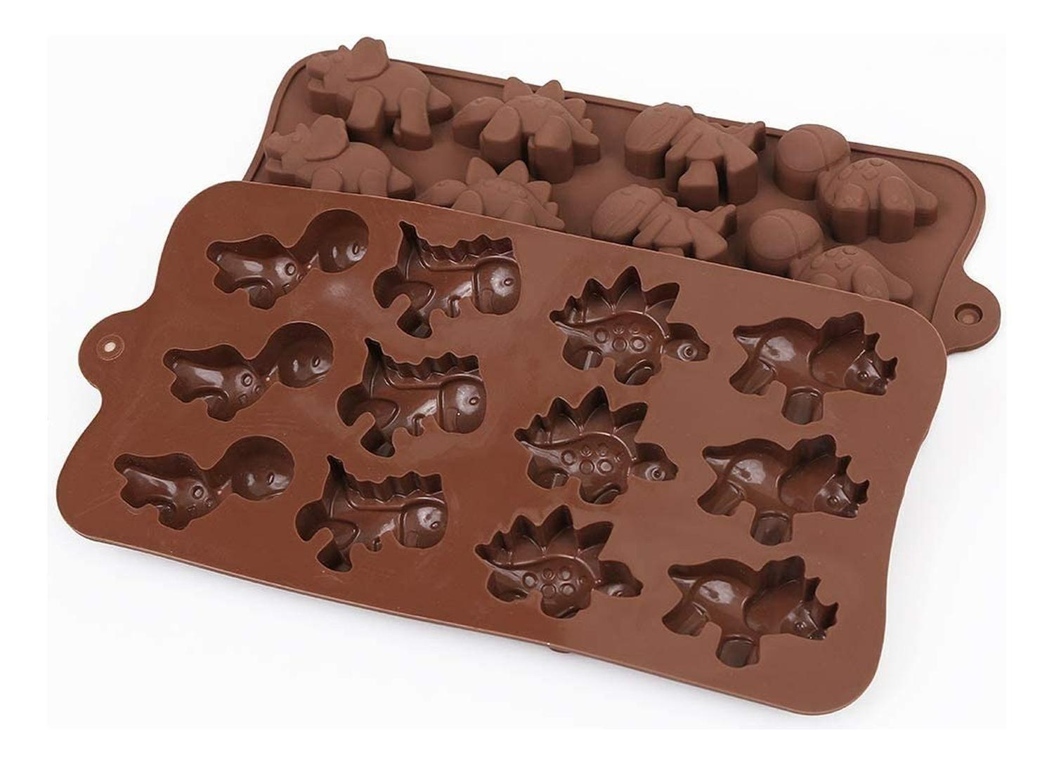 Pack X2 Moldes De Chocolate Dino Molde Chocolate Dinosaurio Marrón-6