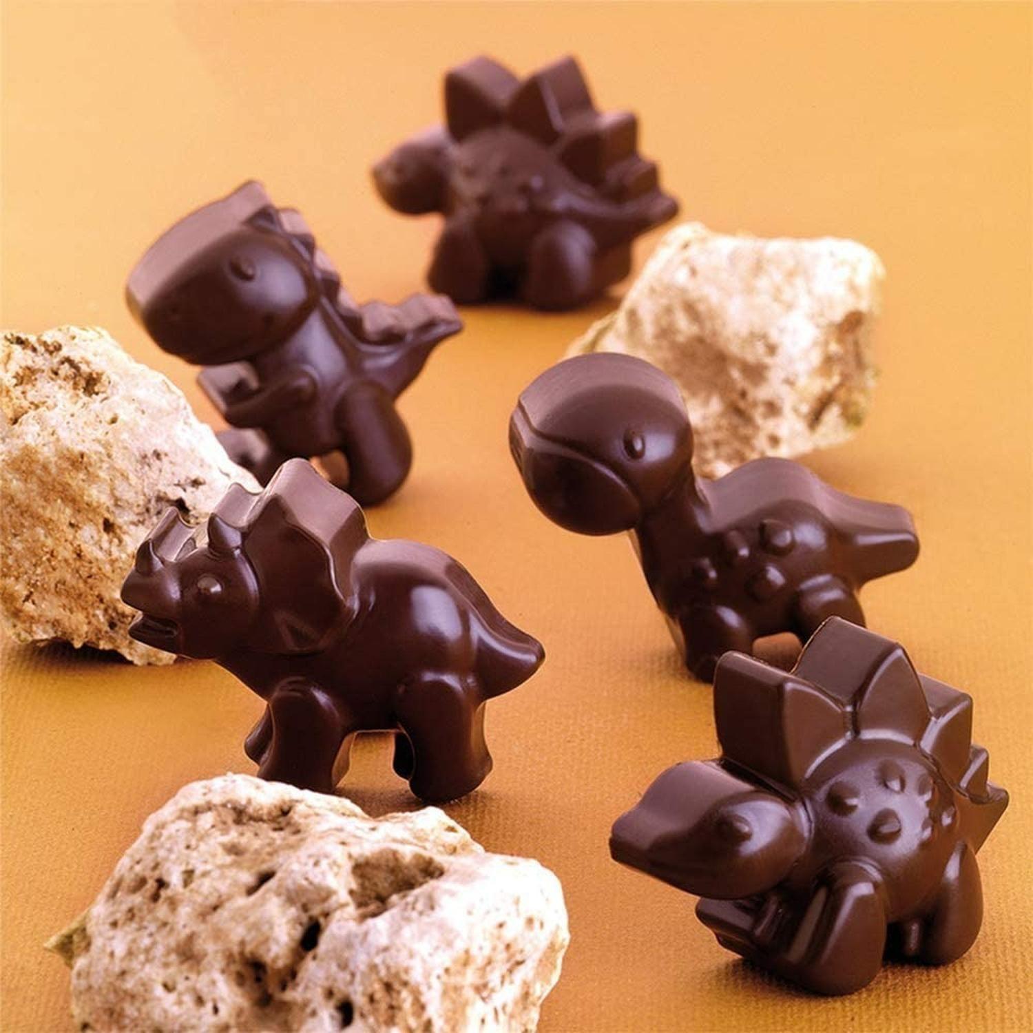 Pack X2 Moldes De Chocolate Dino Molde Chocolate Dinosaurio Marrón-7